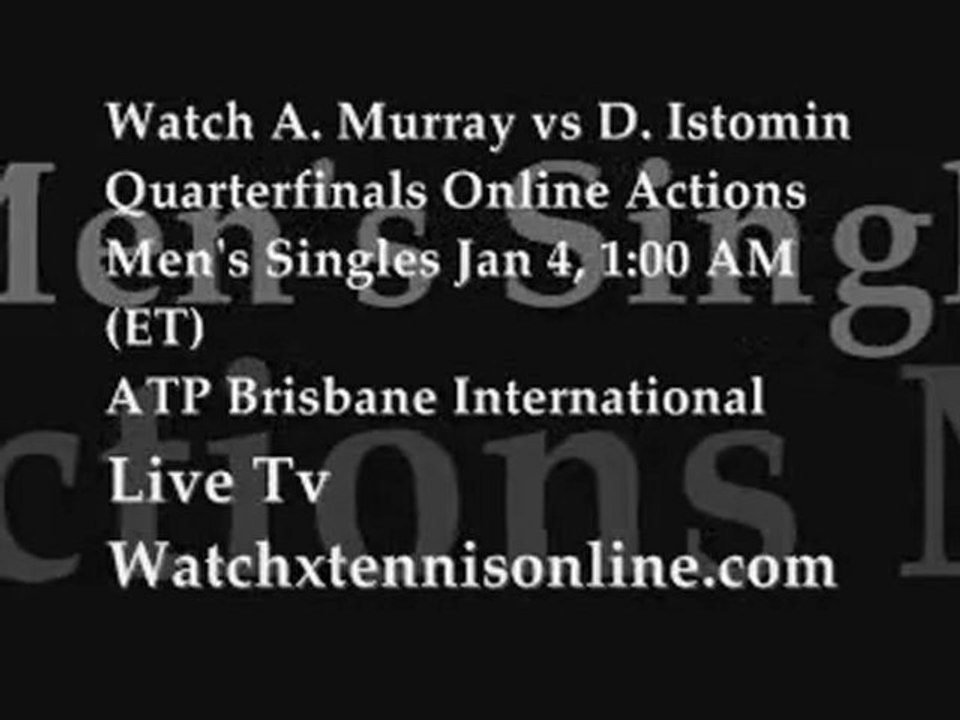 D. Istomin vs A. Murray Quarterfinals Live Stream Jan 4, 1:00 AM (ET)