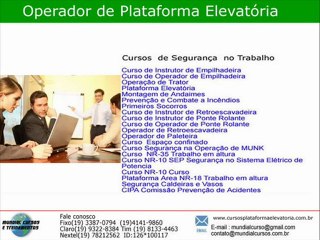 Plataformas de Trabalho em Altura Treinamentos Industriais