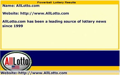 Powerball Lottery Drawing Results for January 5, 2012