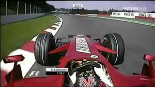 Spa 2007 FP2 Kimi Räikkönen overtaking Sakon Yamamoto