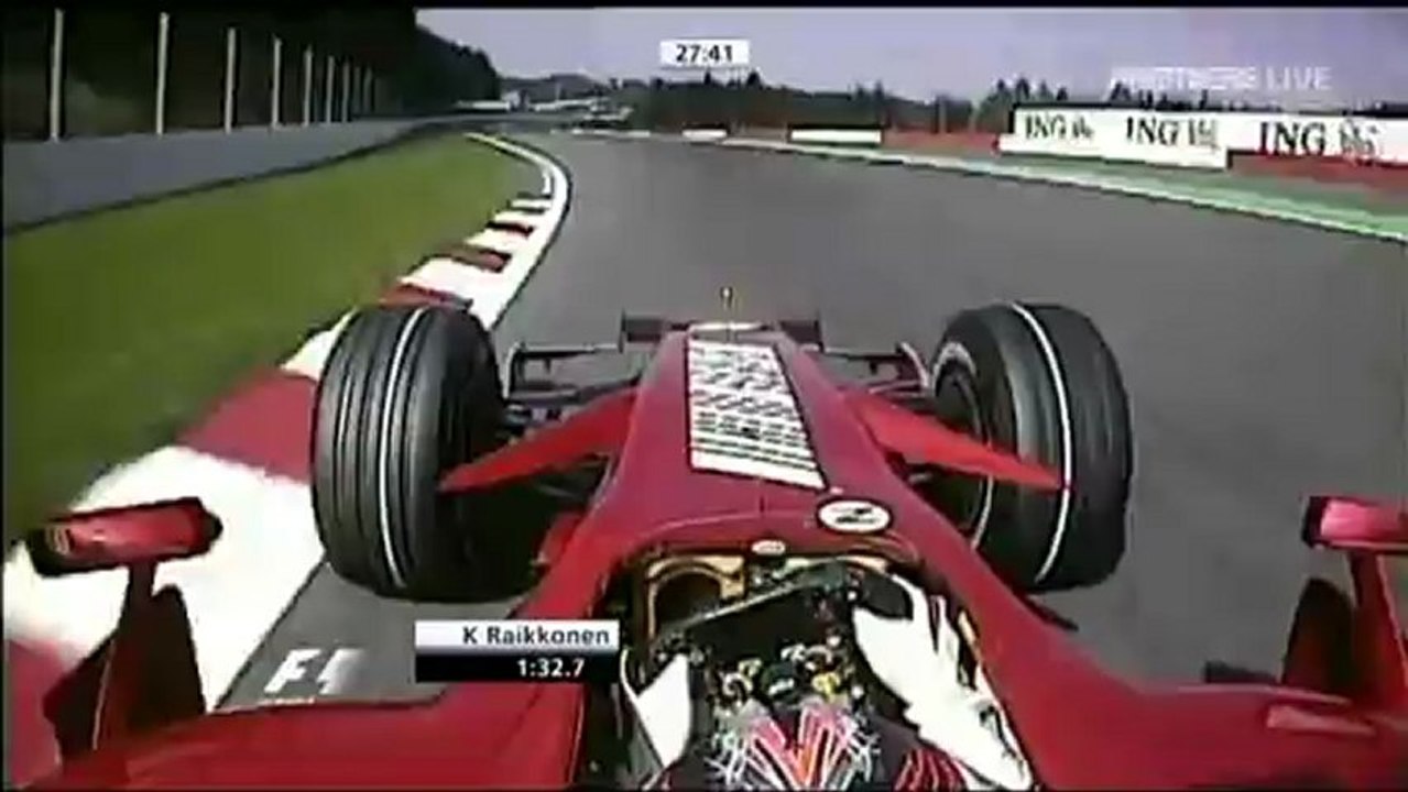 Spa 2007 FP2 Kimi Räikkönen overtaking Sakon Yamamoto