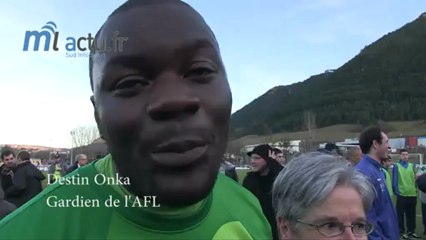 Destin Onka gardien de but de Mende Avenir Foot Lozère (AFL) Petit Poucet de la Coupe de France 2013