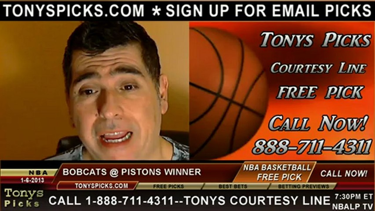 Detroit Pistons versus Charlotte Bobcats Pick Prediction NBA Pro Basketball Odds Preview 1-6-2013