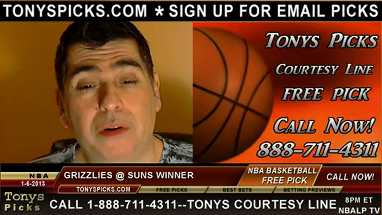 Phoenix Suns versus Memphis Grizzlies Pick Prediction NBA Pro Basketball Pointspread Over Under Betting Odds Preview 1-6-2012