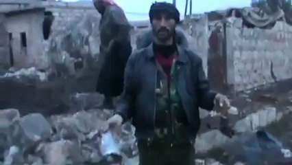 Siviller üzerine atılan bombanın tahrip alanı | Halep kırsalı | 05.01.13