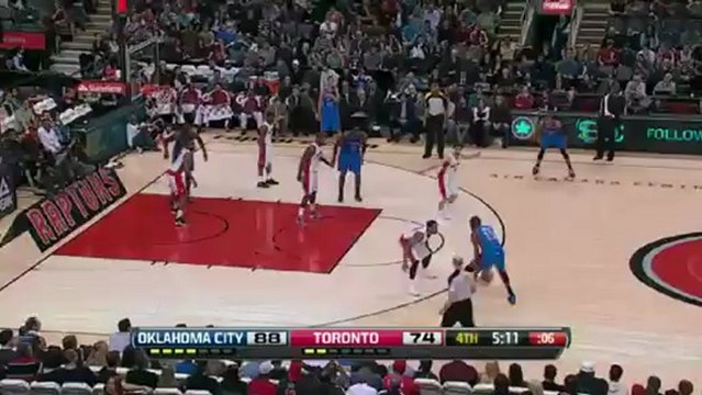 Kevin Durant crosses DeMar DeRozan!