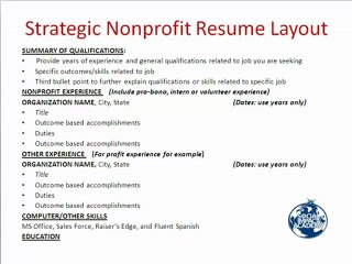 How to format a strategic nonprofit resume