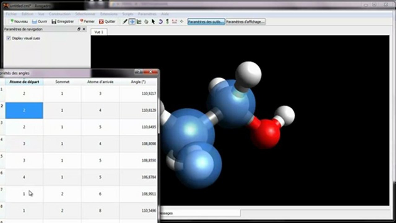 utiliser le logiciel Avogadro (partie 3)