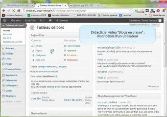 Inscrire un utilisateur sur "Blogs en classe"