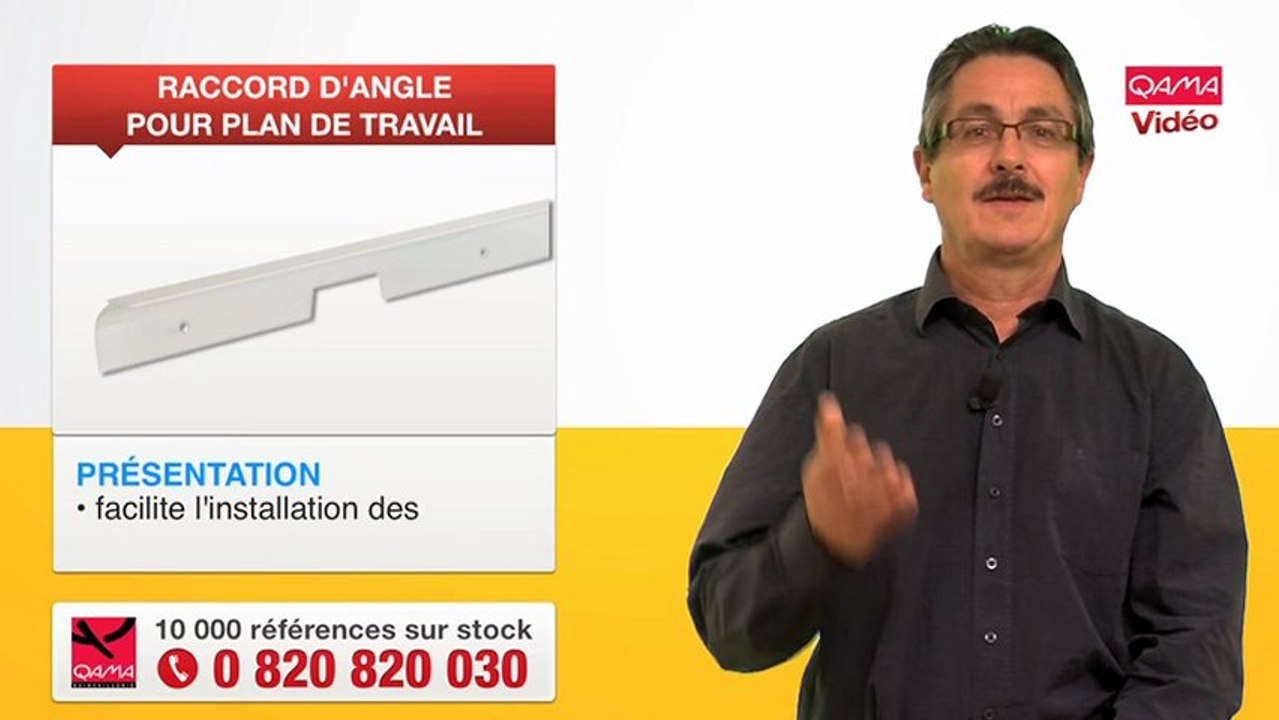 Raccord d'angle en aluminium pour plan de travail, par Qama