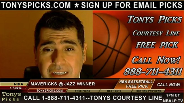 Utah Jazz versus Dallas Mavericks Pick Prediction NBA Pro Basketball Odds Preview 1-7-2013