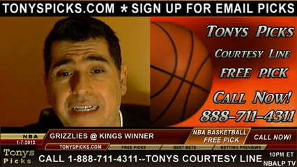 Sacramento Kings versus Memphis Grizzlies NBA Pick Prediction Pro Basketball Odds Preview 1-7-2013