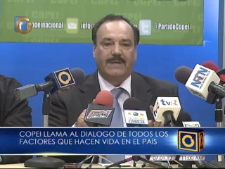 Copei llama al diálogo de todos los factores que hacen vida en el país