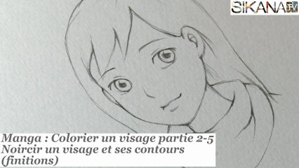 Manga : Comment colorier un visage à l'aquarelle 2-5 - Noircir un visage et ses contours - HD