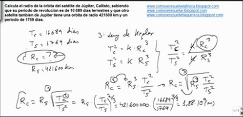 Fisica teoria gravitacion universal calcular radio orbita satelite