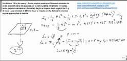 Fisica dinamica velocidad y momento angular de una tabla con impacto de proyectil