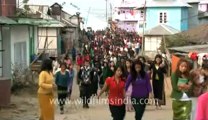 Mizoram-largest family-people coming back from Church.flv