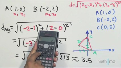 Comprobar un triángulo isósceles (distancia entre 2 puntos)