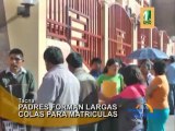 Tacna Largas colas para matriculas en colegios