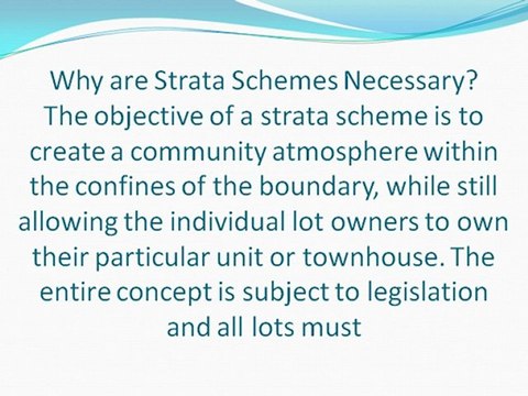 Strata Schemes – An Overview