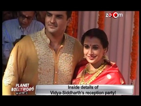Planet Bollywood News - Inside details of Vidya & Siddharth's reception party, Top Ten Bollywood News of the week, & more