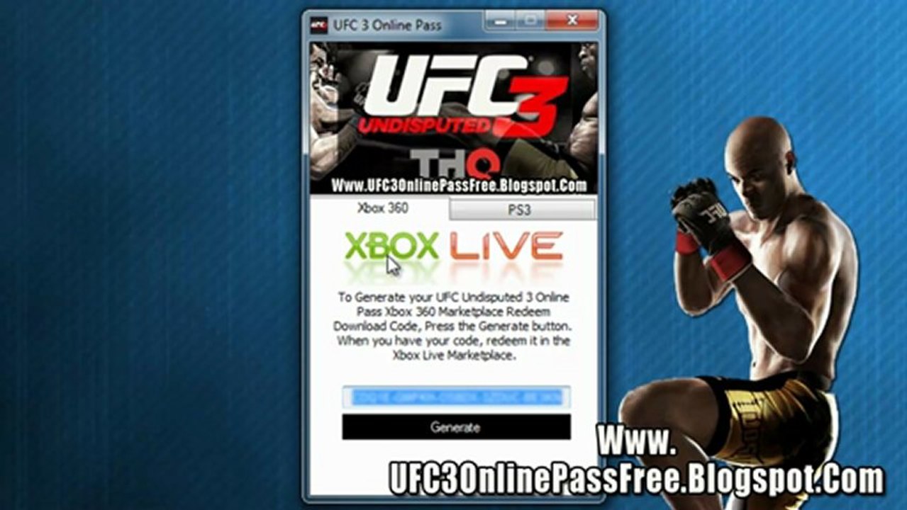 UFC Undisputed 3 Online Pass Free Giveaway on Xbox 360 - PS3