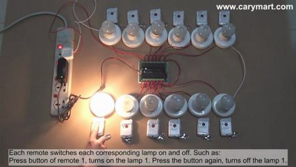 12-Channel DC RF Remote Control System 1 Receiver & 12 Transmitter