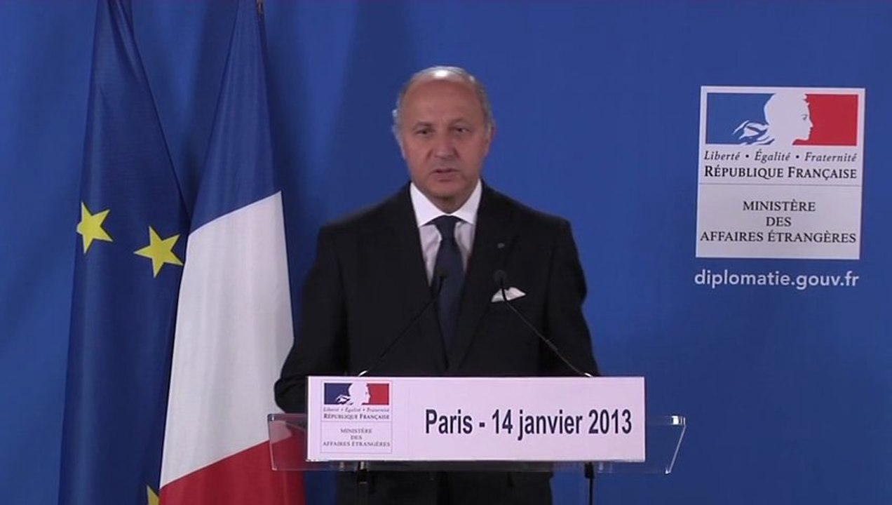 Mali - Point de presse de Laurent Fabius (14.01.2013)