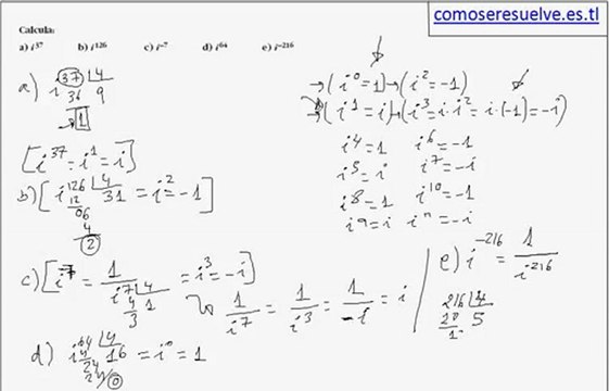 Operaciones de números complejos en forma binómica ejemplo 4