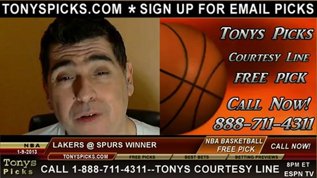 San Antonio Spurs versus LA Lakers Pick Prediction NBA Pro Basketball Odds Preview 1-9-2013