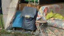 Familias desahuciadas acampan en un parque de Lezo