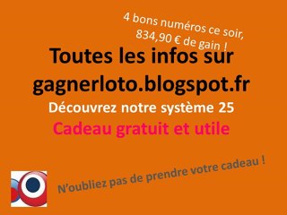 Tirage loto du mercredi 9 janvier 2013 Encore 4 numéros !