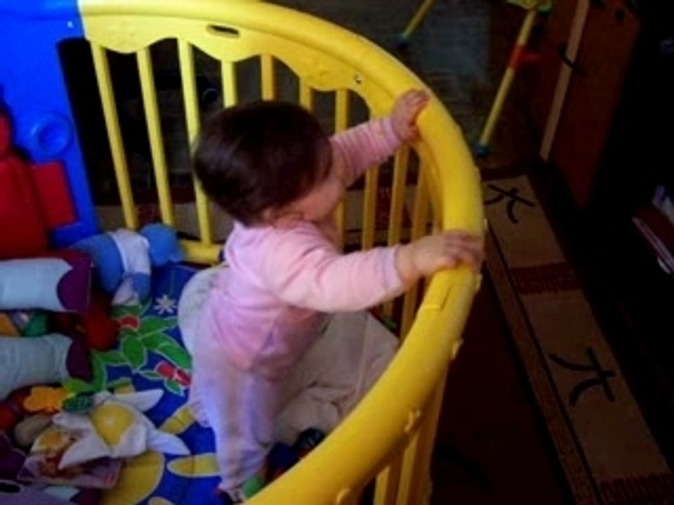 Choupy debout regarde la tv