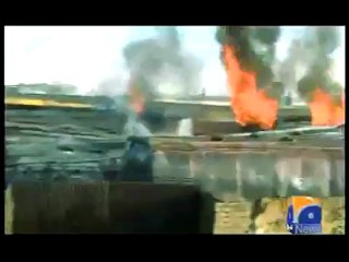 Geo Report- Oil Tankers in Kharotabad on Fire- 9th Dec 2011.mp4