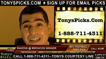 Denver Broncos versus Baltimore Ravens Pick Prediction NFL Pro Football AFC Divisional Playoff Odds Preview 1-12-2013