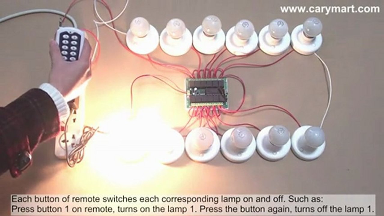 12CH DC Remote Control Switch RF Transmitter Receiver 12 Control Modes