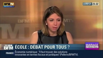 07/01/13 BFM TV, Débat (7) Derville / Bedin / Assouline / Marty, sur Ecole catho et Mariage Gay