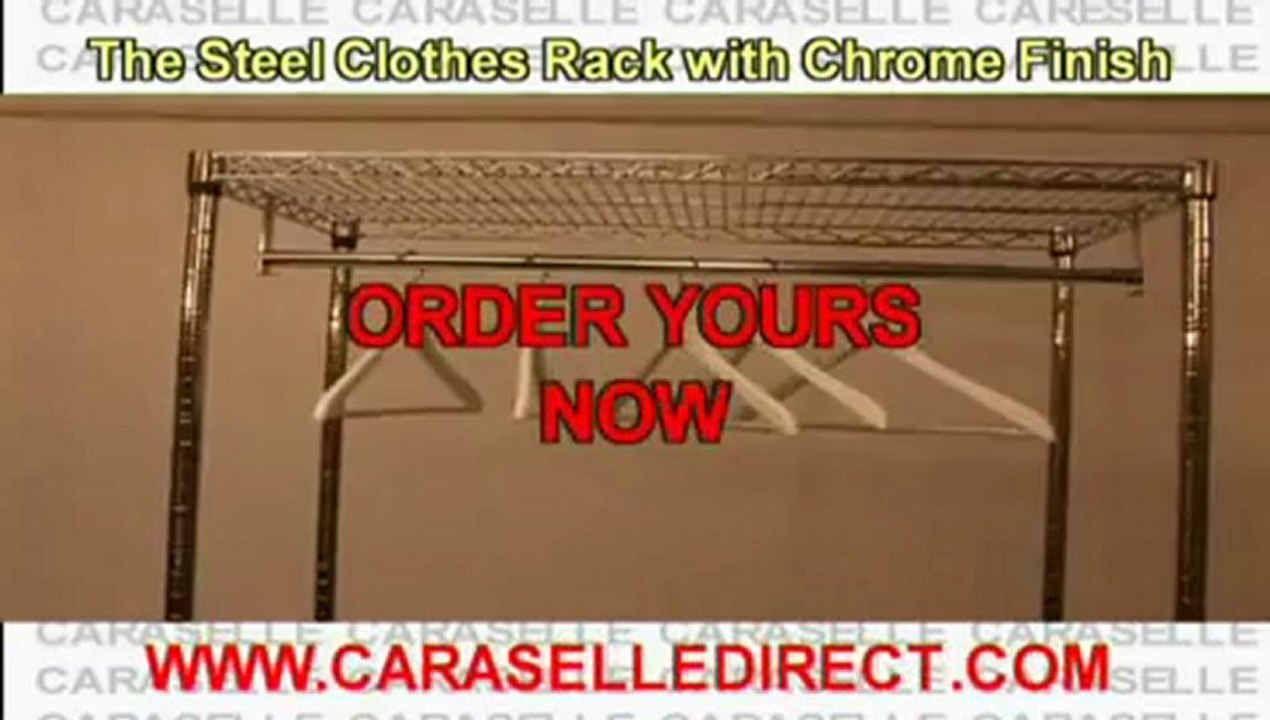 Steel clothes rack with chrome finish