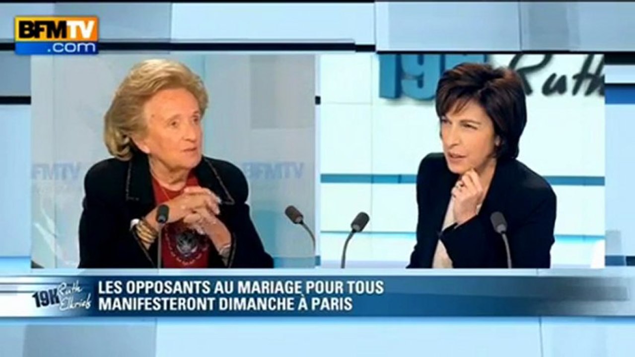 09/01/13 Bernadette Chirac s'oppose au Mariage Pour Tous et défend la famille Père-Mère-Enfant