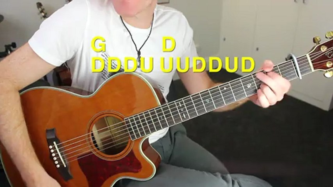 Taylor Swift - Red - Guitar Lesson - Acoustic Guitar ‪Tutorial‬ - Easy Open Chord with Capo Song