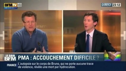 09/01/13 BFM TV, Débat (1) F-X Bellamy, Thierry Vidor, Olivier Faure, Dominique Boren, sur la PMA