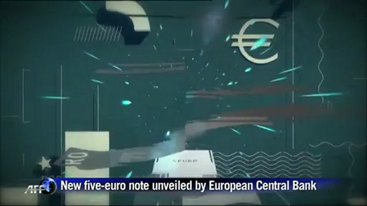 New five-euro note unveiled by the ECB