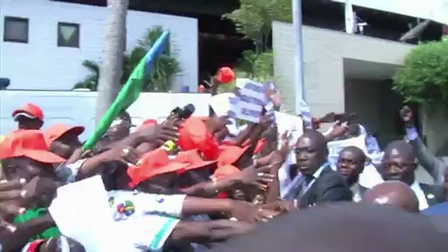 Le président centrafricain François Bozizé arrive à Libreville