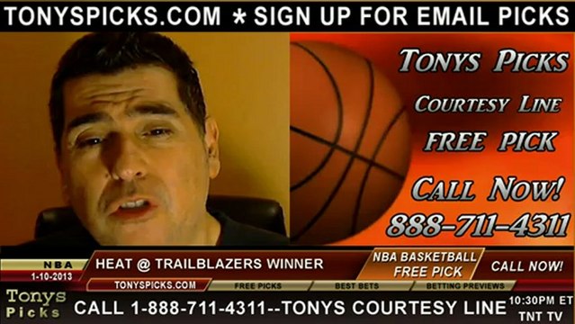 Portland Trailblazers versus Miami Heat versus Pick Prediction NBA Pro Basketball Odds Preview 1-10-2013