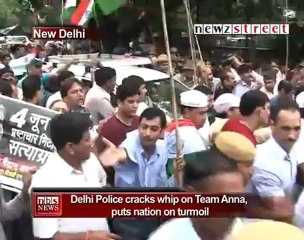 Delhi Police cracks whip on Team Anna, puts nation on turmoil.mp4