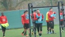 09/01/13 : petit pause lors de l'entraînement du Stade Rennais FC