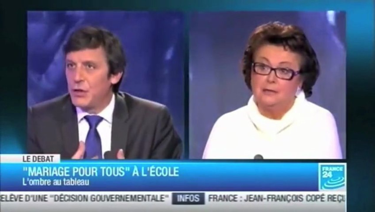 07/01/13 FRANCE 24, Débat (5) Bongibault Boutin Gougain Assouline sur le Mariage Pour Tous
