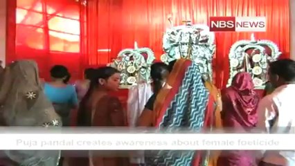 Puja pandal creates awareness about female foeticide.mp4