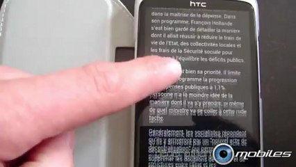 Economie de batterie pour de la lecture internet sur HTC One X