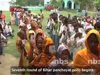 Seventh round of Bihar panchayat polls begins.mp4